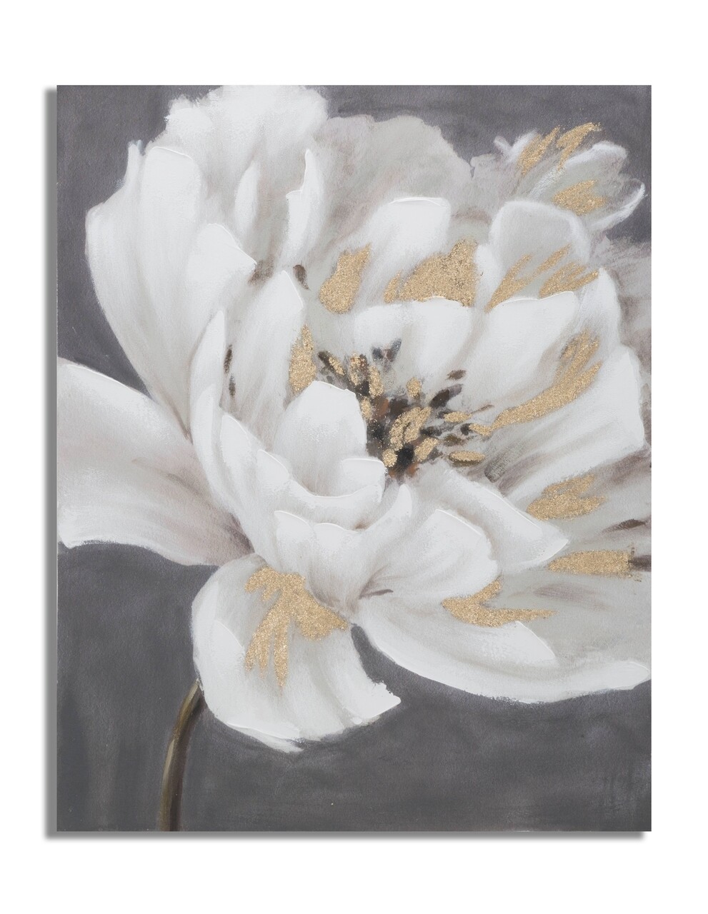Tablou decorativ White Gold Flower, Mauro Ferretti, 80x100 cm, pictat manual, canvas/lemn de pin - imagine 7